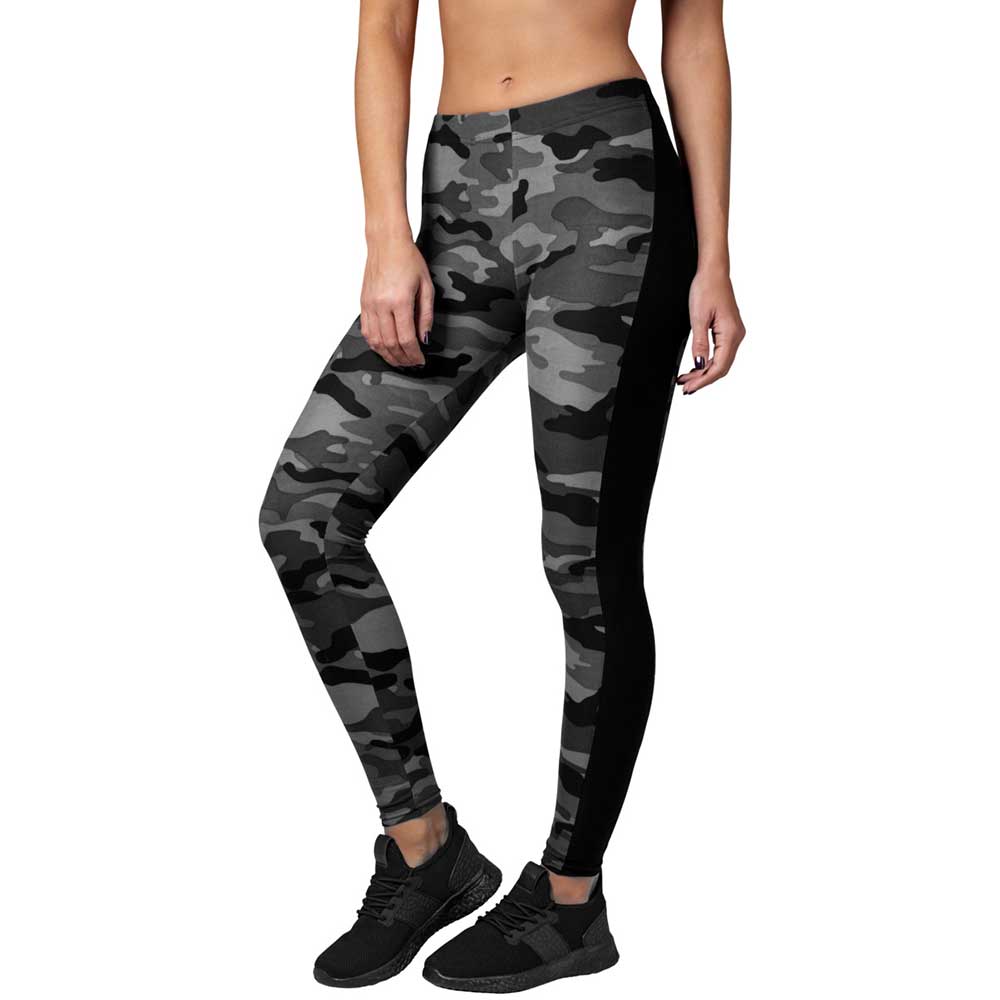 Urban Classics - Camo Stripe Leggings - Noir/Gris